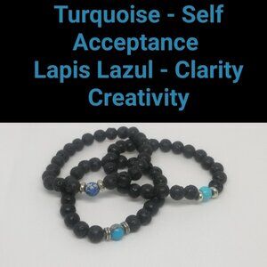 Natural Stone Turquoise or Lapis Lazul Bracelets